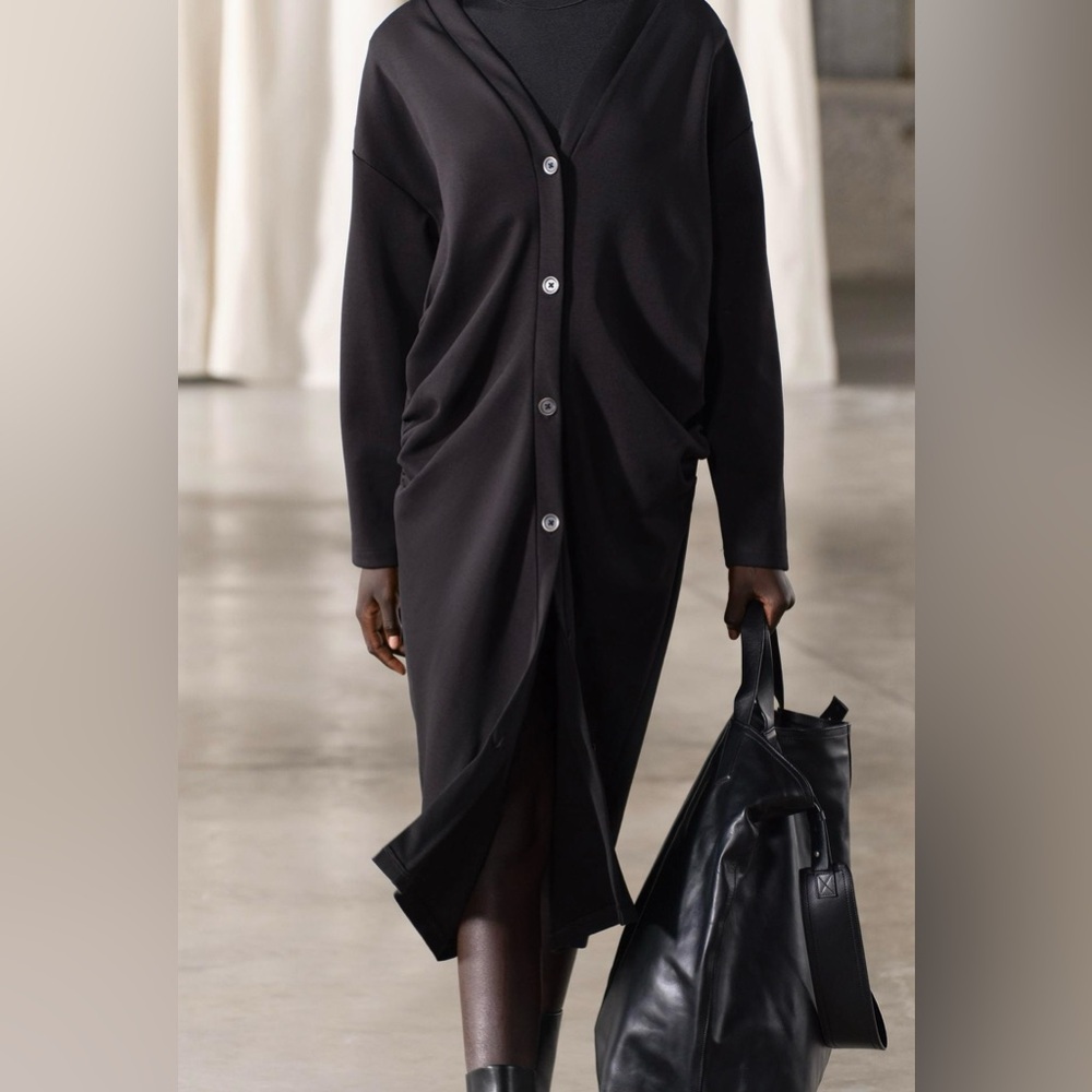 Zara Ruched Long Interlock Jacket - Picture 2 of 8